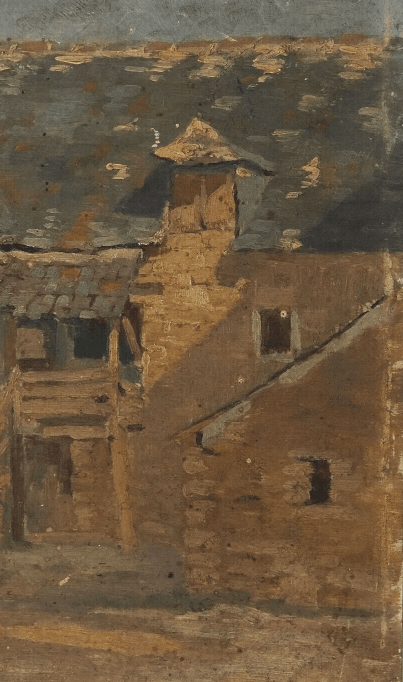Antique Painting Original Landscape, House, Pont Aven signed image 3
