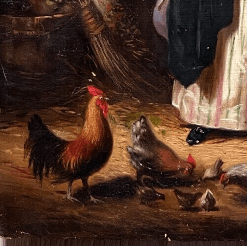 Antique Painting Original Portrait, Woman, Farmer 19th century Durand-Ruel image 3