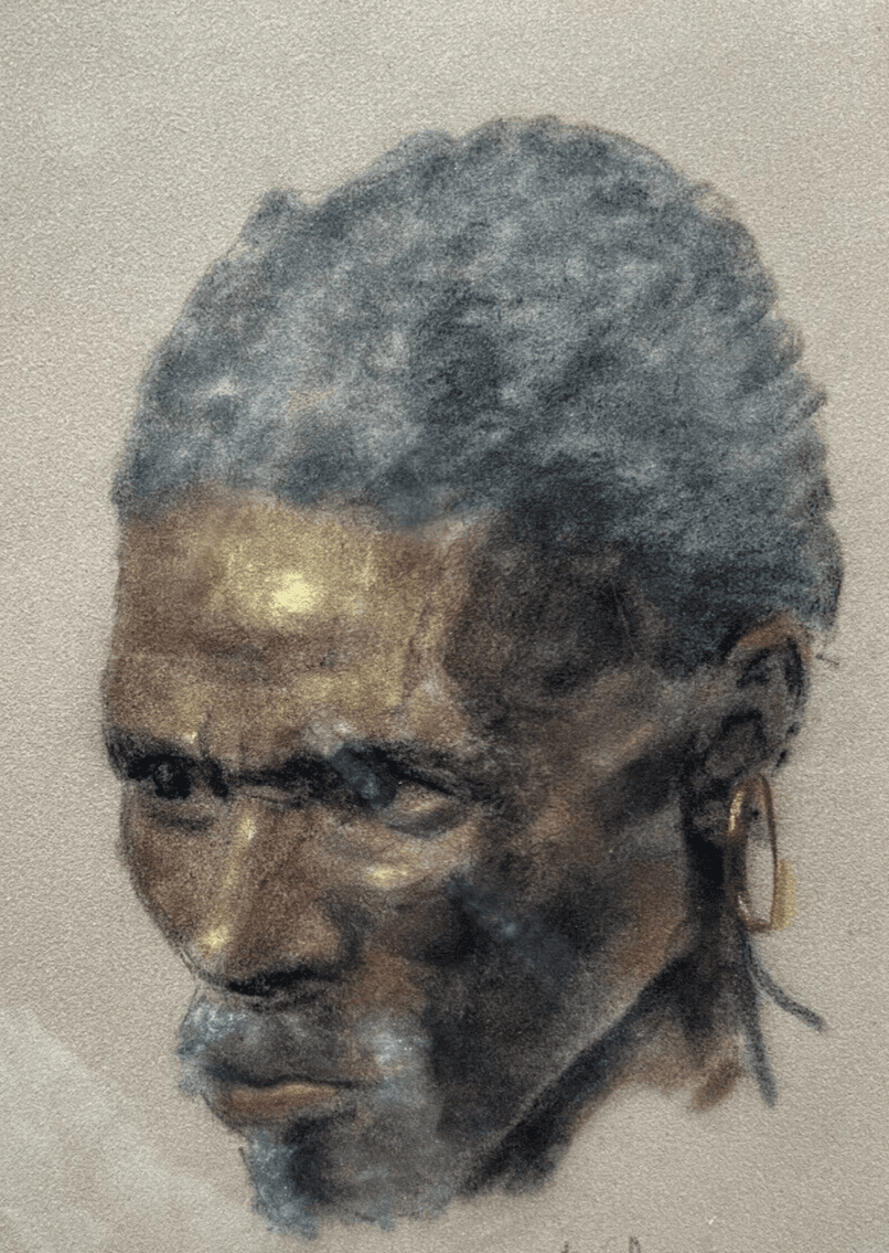 Antique Painting Original Man, Portrait, Africa signed image 1