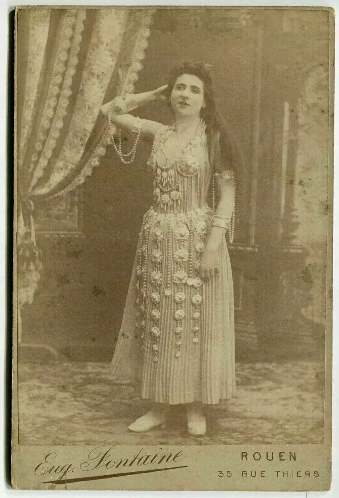 Cabinet Card Photographs Eug. Fontaine Portrait Woman Actress c. 1870 image 3