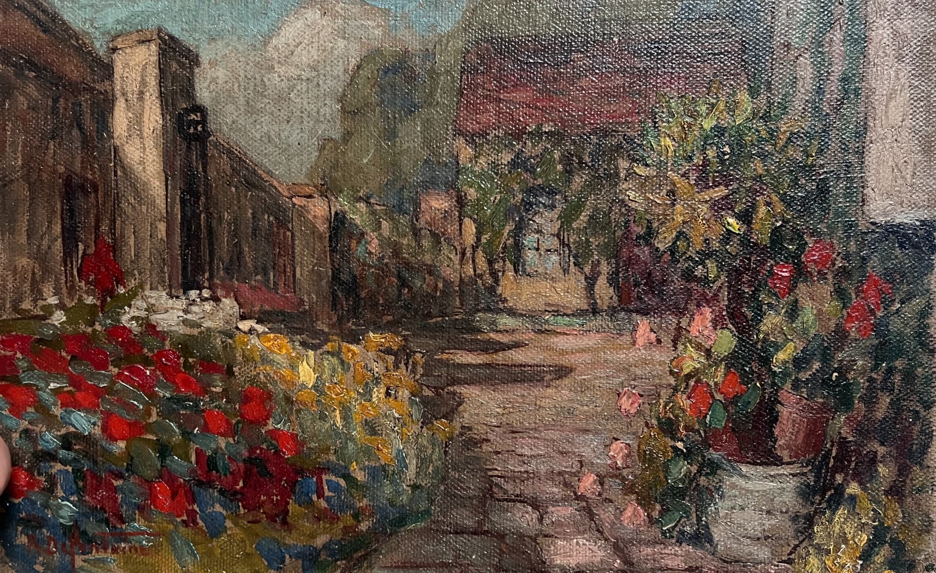 Painting by Louis Rodolphe DEFONTAINE (1878-1962) House Landscape
