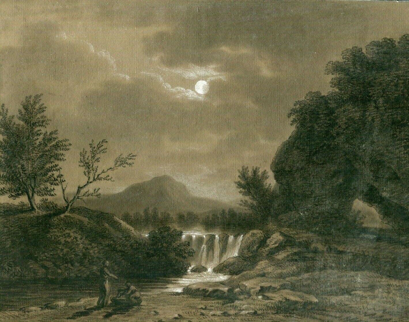 Drawing Landscape by Night with Figures image 1