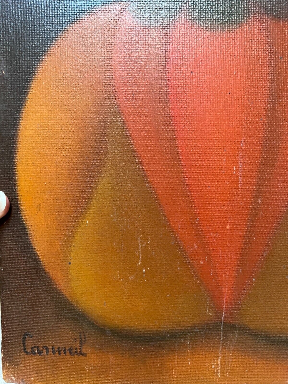 Louis CARMEIL (1920-1999) Orange Abstraction Painting image 4