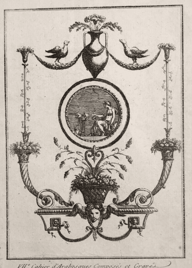 Antique Original Etching François BOUCHER (1703-1770) x3 Arabesques, Fountains image 5