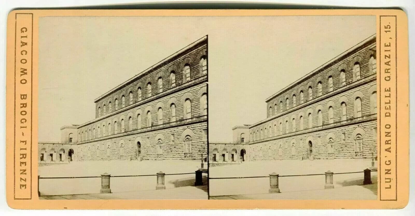 Vintage Stereoview Photograph Giacomo BROGI - Florence. Palais Pitti Italy 1870 image 6