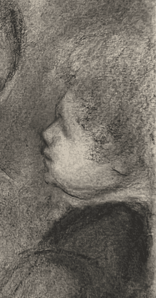 Antique Pencil Old Drawing People, Children, Figures, Dog, Family image 4