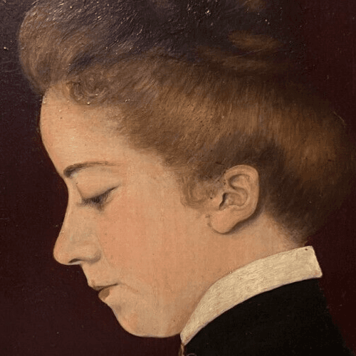 Antique Original Painting Woman, Portrait, People signed image 2