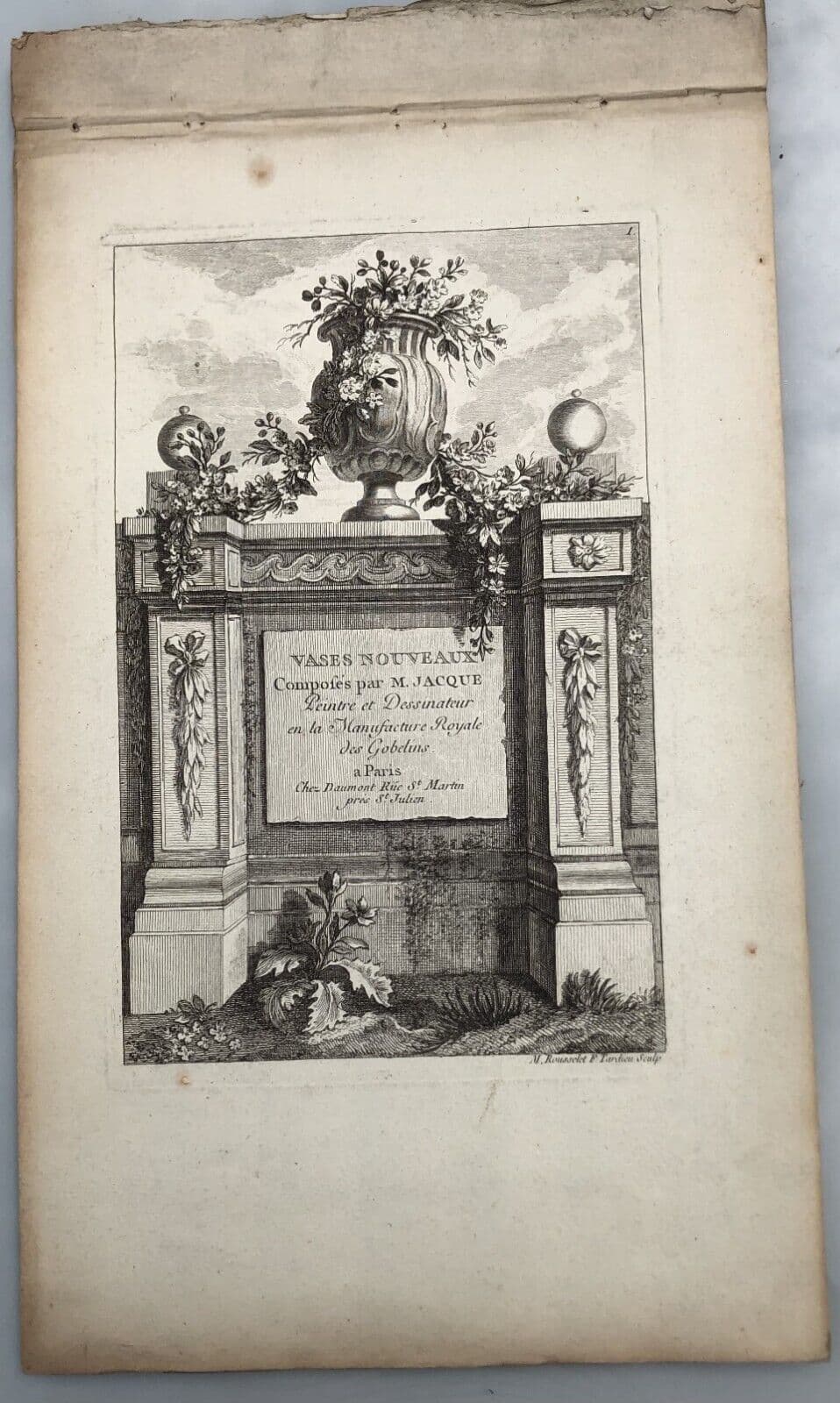 Vintage Etching Original Architecture Marie Anne Tardieu ROUSSELET (1732-1826) image 7