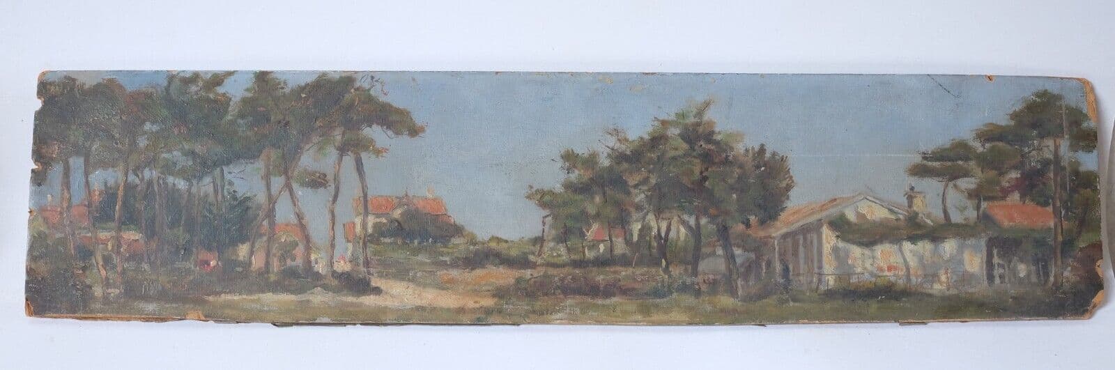 Painting South of France Landscape Houses and Trees image 3