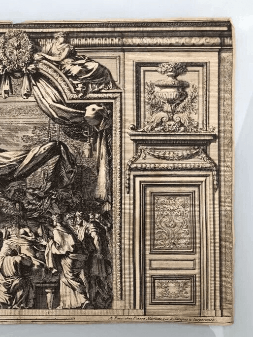 Antique Jean Le Pautre (1618–1682) Religious Scene People Architecture Etching image 4