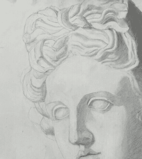 Antique Original Drawing Man, Portrait, Sculpture, Profil image 3