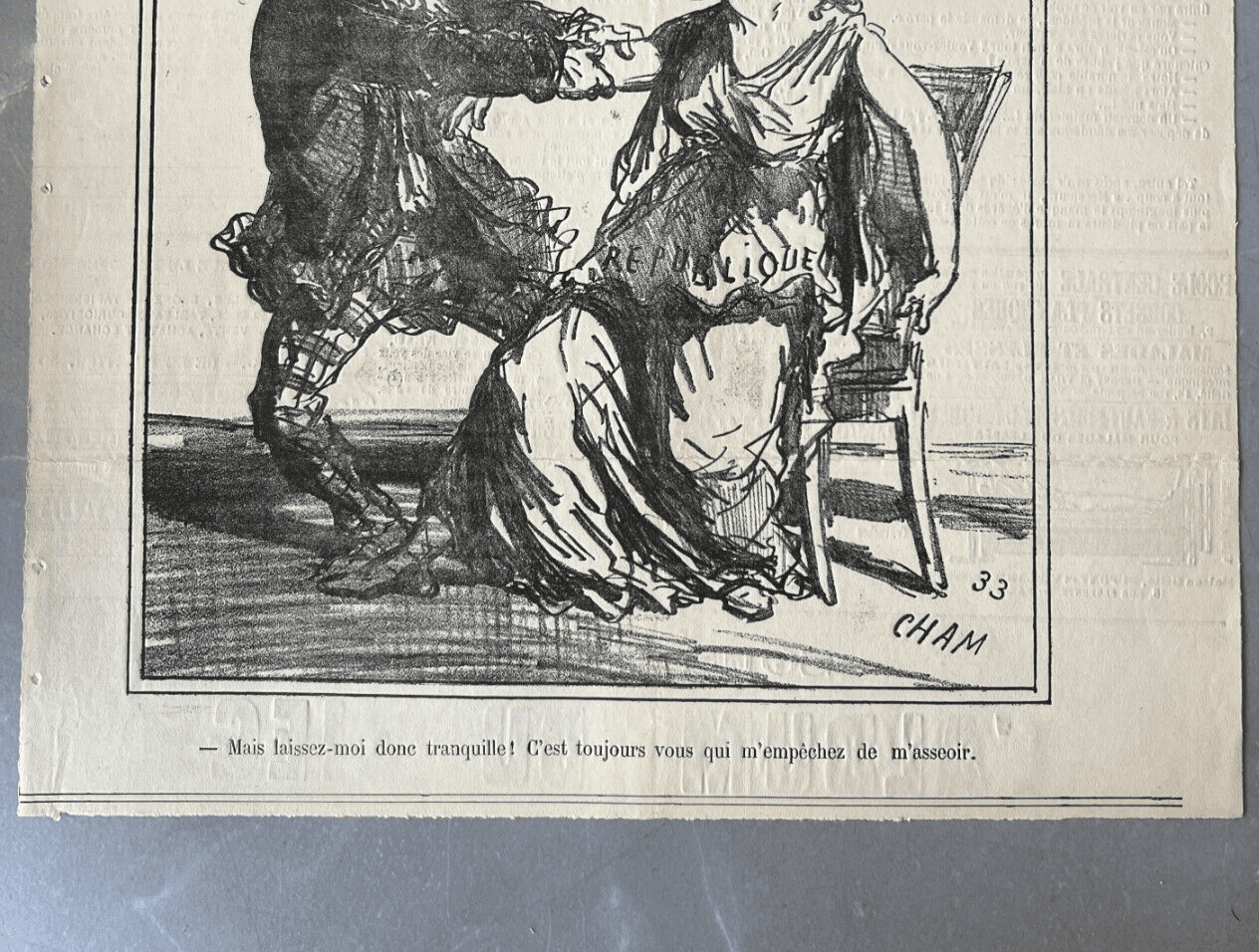 Antique Print 19th century Cham, Laisse moi tranquille, Apres le Siege 1833 image 4