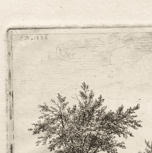 Antique Etching Original Landscape, Castle, Trees Jean-Jacques DE BOISSIEU 1836 image 6