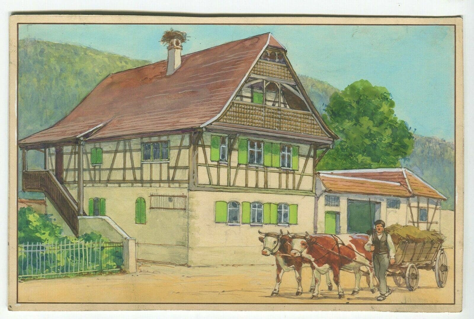 Drawing Gouache House Illustration image 2