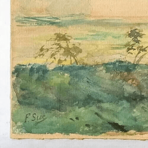 Antique Oil Painting, Landscape, Figure, Barbizon, Forest, Tree image 5