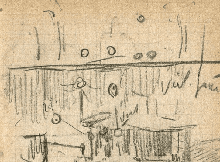 Vintage Pencil Original Drawing of a Boat on a River image 3