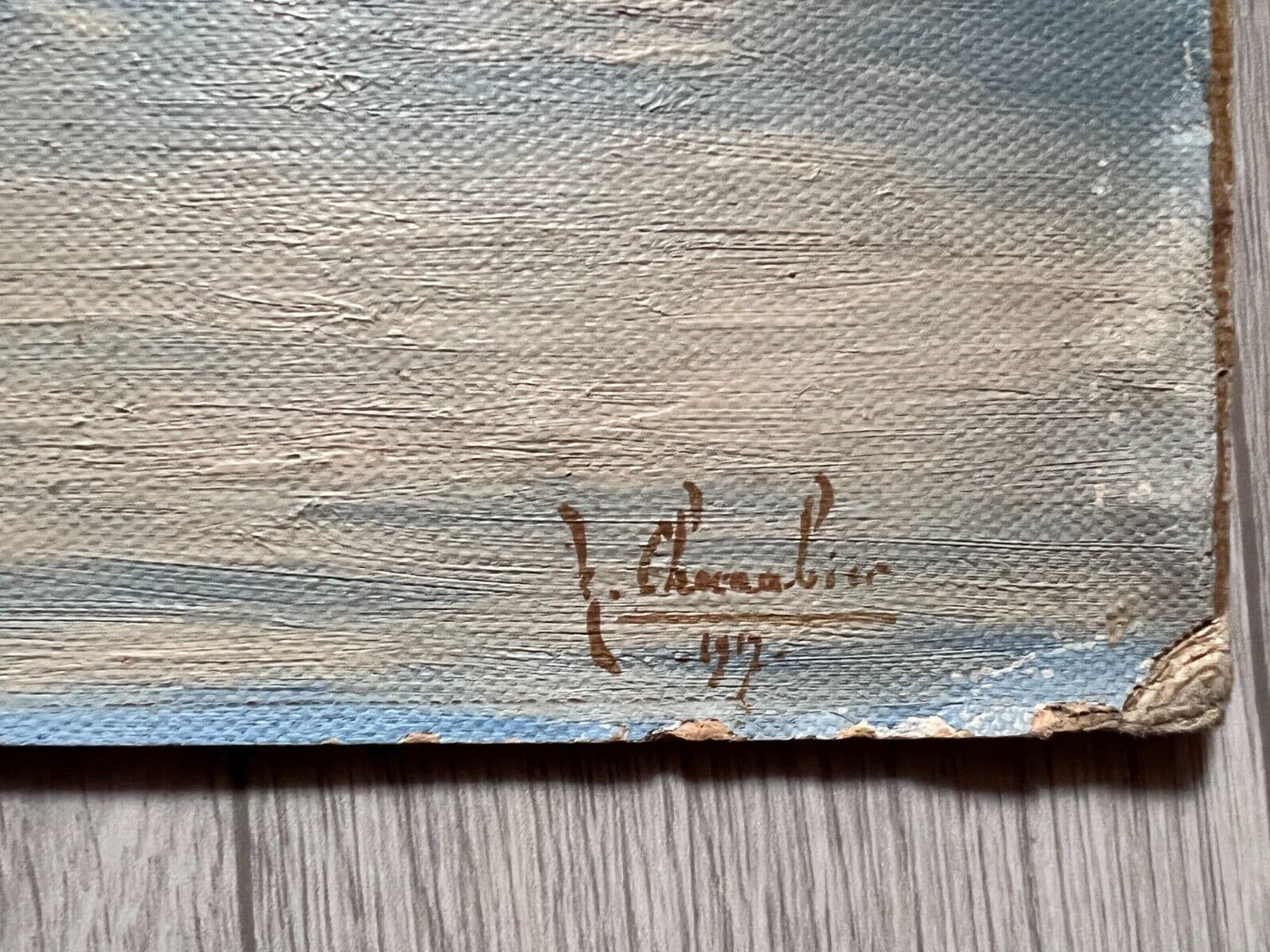 Antique Original Painting Maritime Landscape , Seaview, Mountain, Interlakes image 4