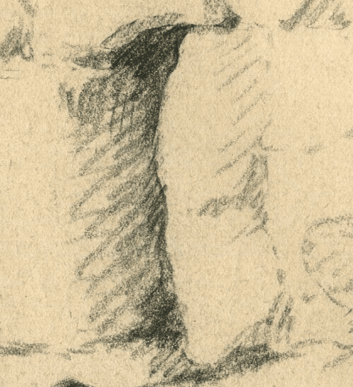 Vintage Pencil Drawing Original Vegetation, Landscape, Ruins 1934 image 2