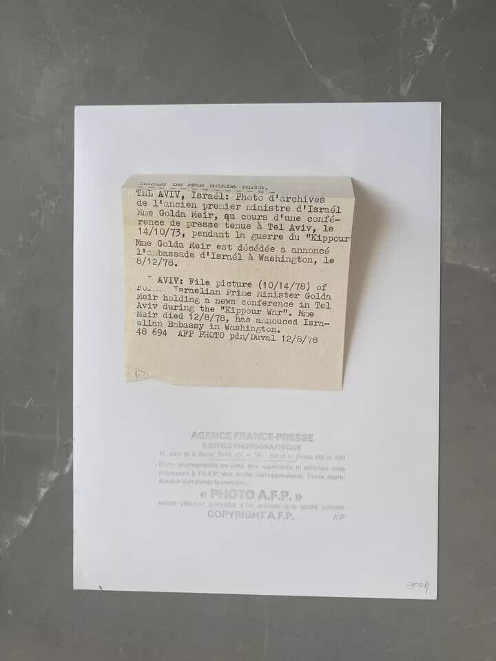 Vintage Press Photograph A.F.P - Golda Meir in Tel-Aviv 1973 image 3