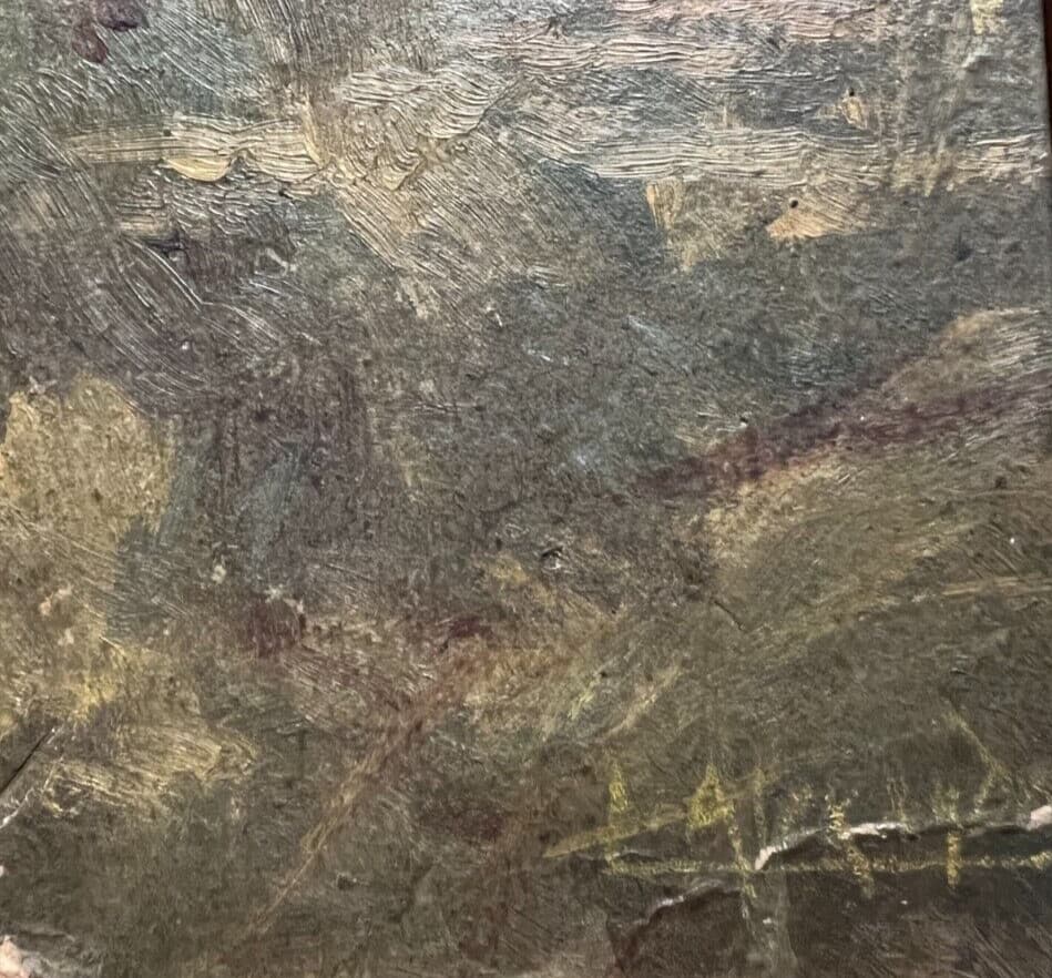 Antique Oil Original Painting Landscape, Trees, Forest image 3