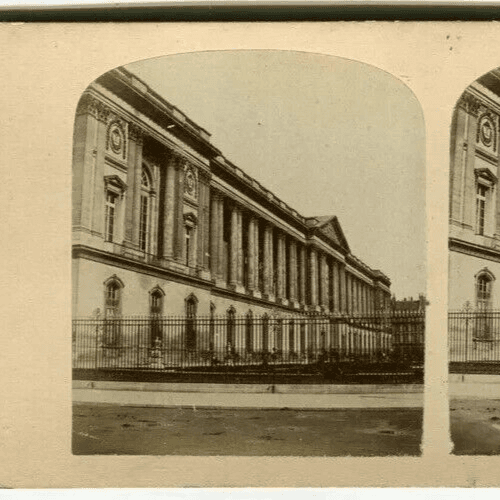 Vintage Stereoview Carrousel Louvre, Paris - Lecocq-Frêné - Albumen c. 1860 image 2