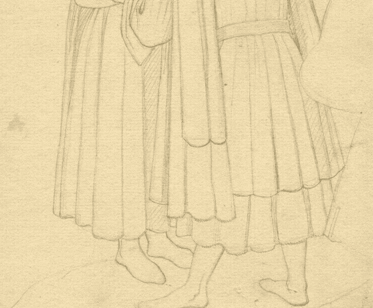 Antique Original Drawing signed Jean Eloi CHAPSAL (1811-1882) Jewish Men 1838 image 4