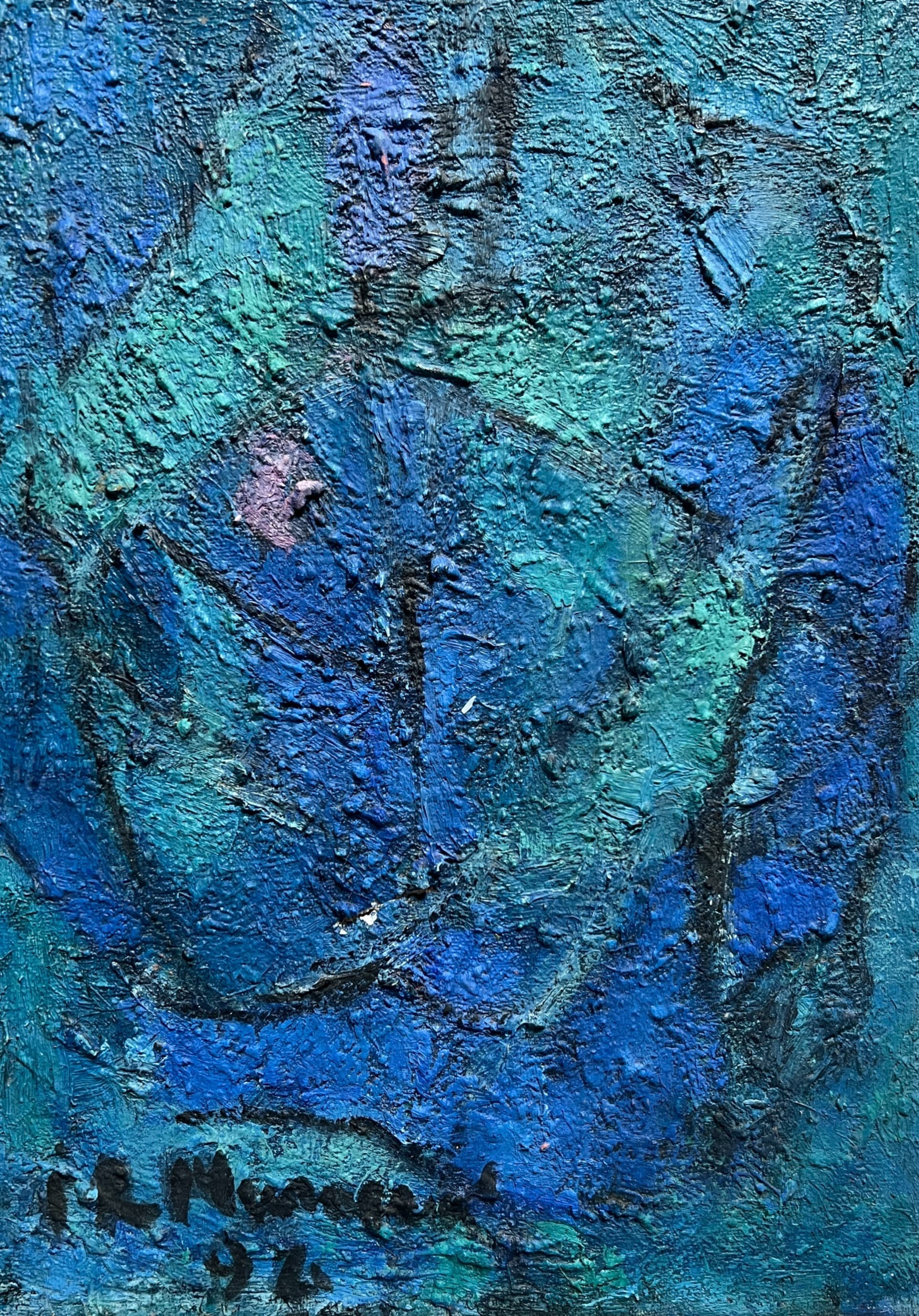 Painting by Franck MURACCIOLE (1972) Blue Abstraction image 1