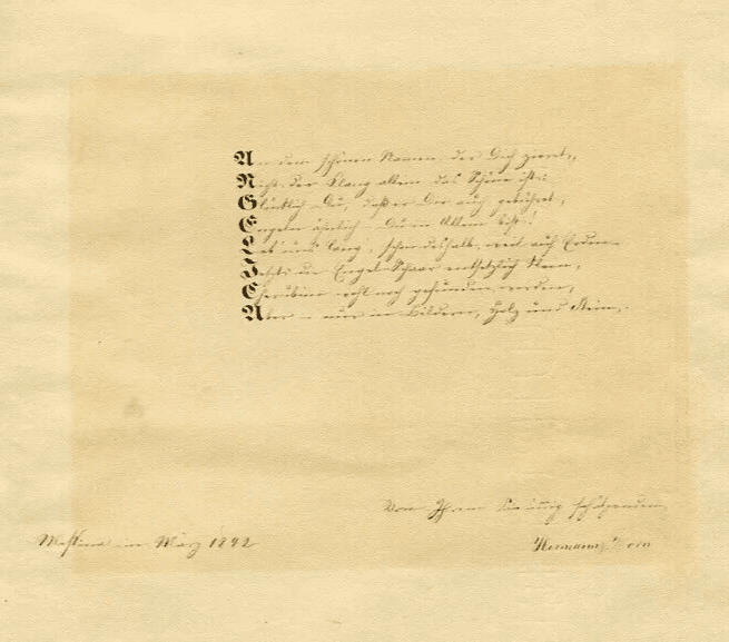 Antique Manuscript Hermann Zorn Letter Papers Poem Old Original image 1