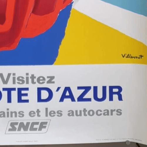 Vintage Original Poster VILLEMOT Woman Summer SNCF Visitez la Côte d'Azur 1968 image 6