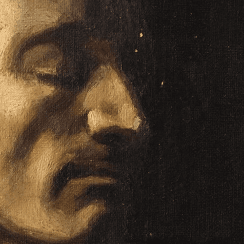 Antique Original Painting Man, Portrait, Sculpture 19th century image 2