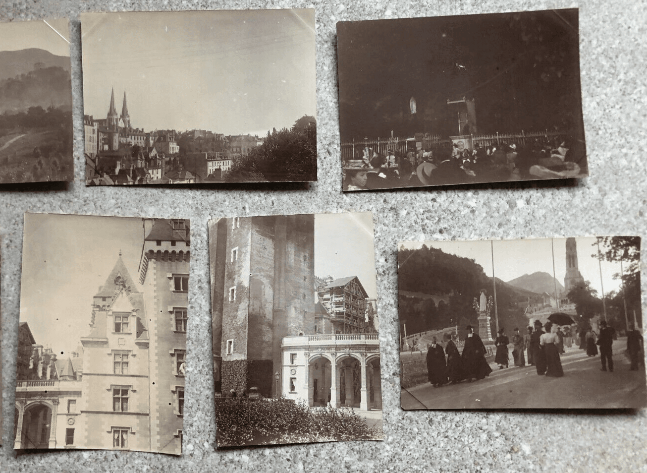 Vintage Photographs Lot x7 Lourdes, Pau-Eglise St Jean, Chateau de Pau 1902 image 1