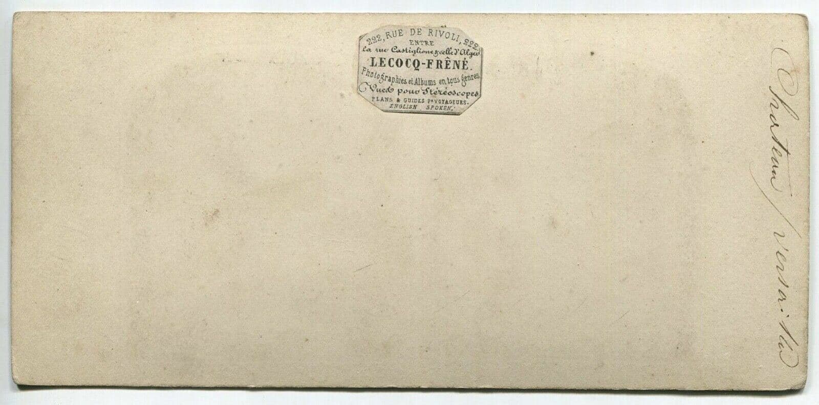 Vintage Stereoview - Versailles Castle - Lecocq-Frêné - Albumen c .1860 image 2