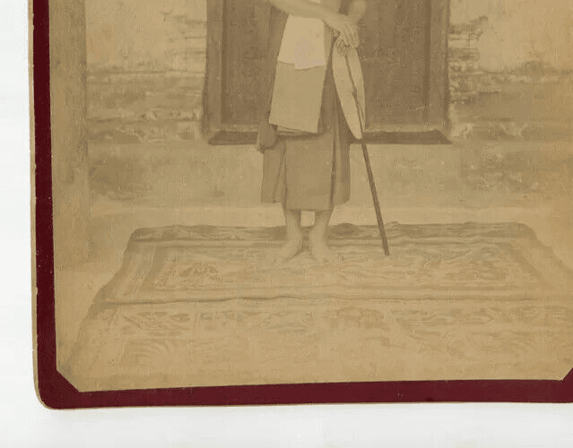 Vintage Original Photograph Monk Posing Near a Temple Indochina Asian Art image 3