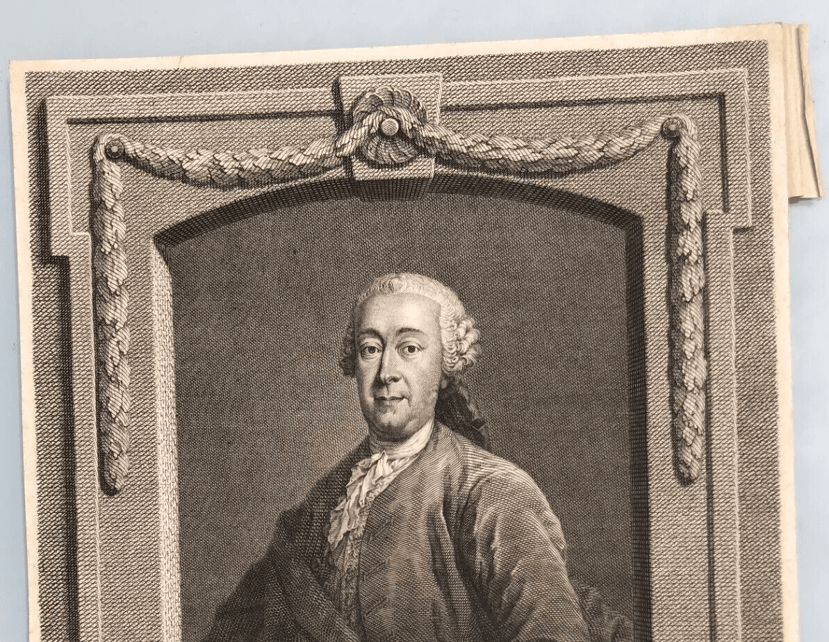 Vintage Etching Original Zitat Zuhause 1769	Johann Friedrich BAUSE (1738-1814) image 5