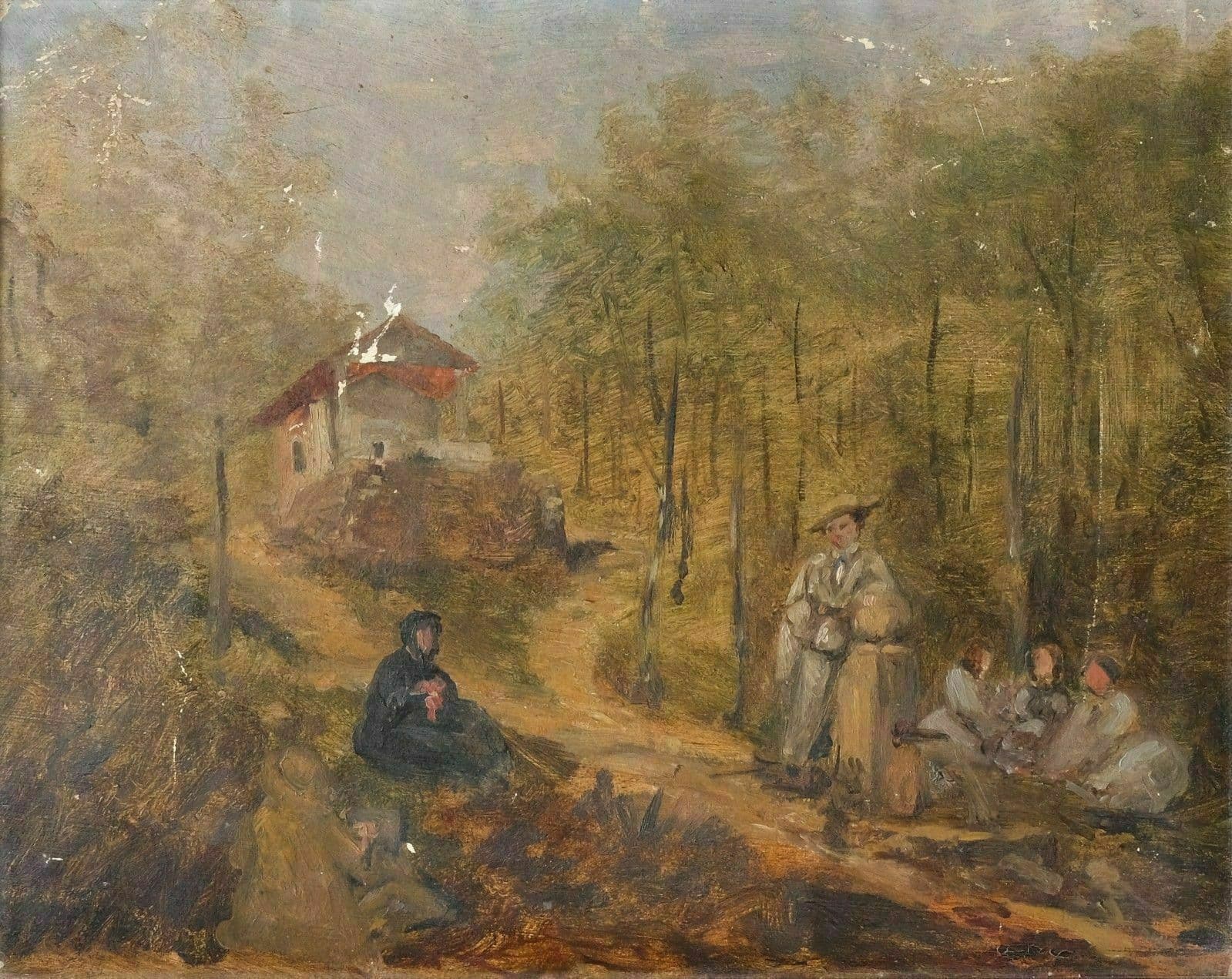 Painting Landscape Figures, Gévault 1858 image 1