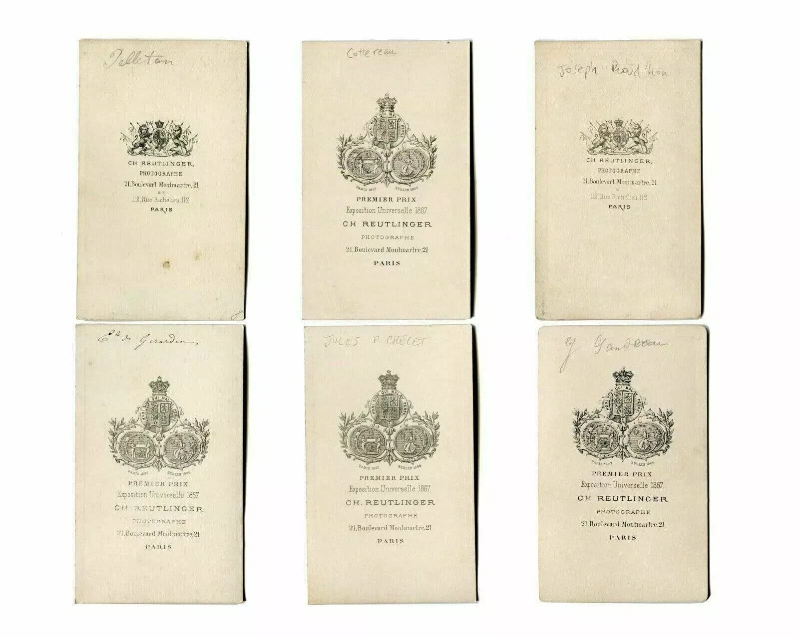CDV Photographs Charles REUTLINGER Journalist, Politics, Writer Vintage x6 image 8