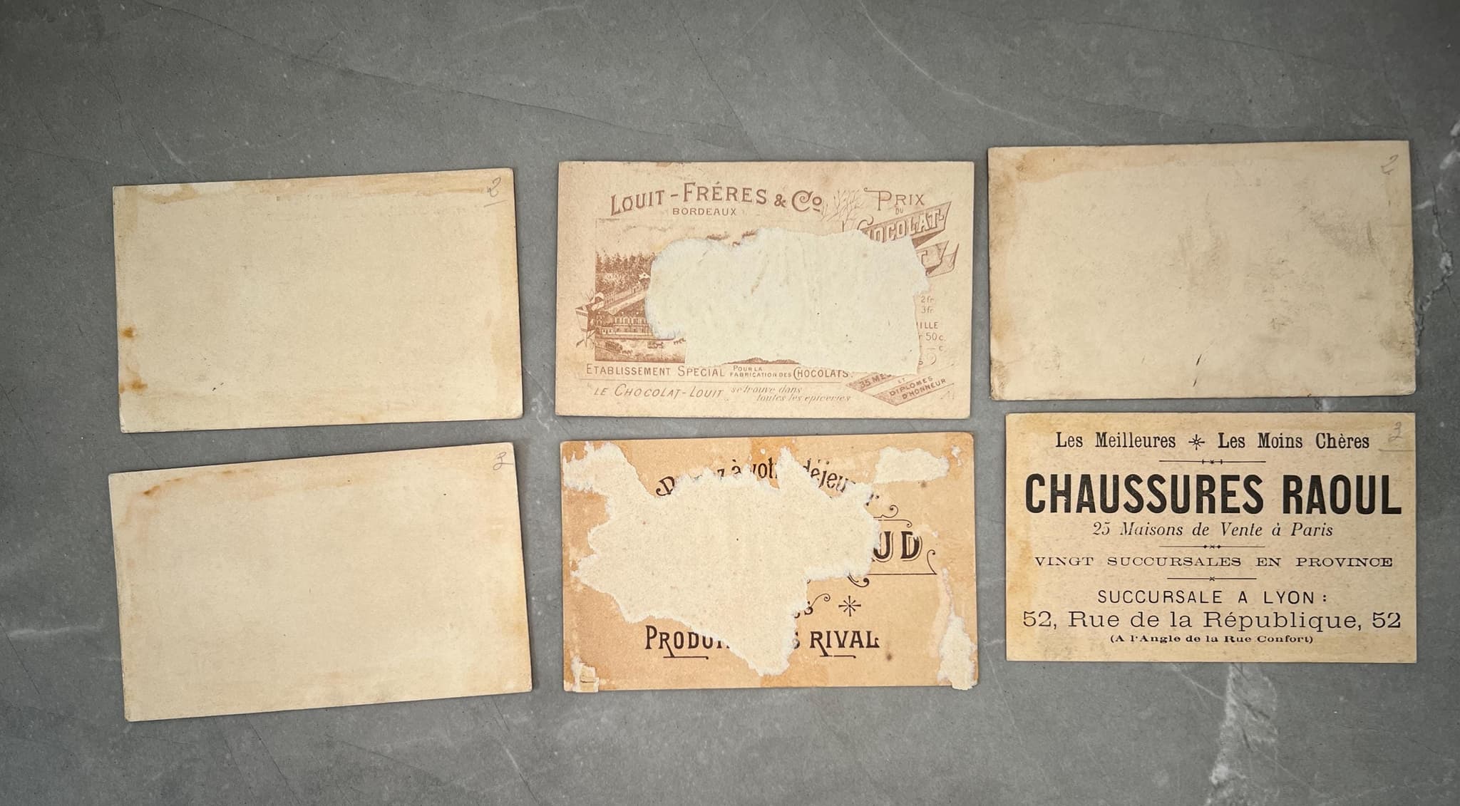 Set of 6 Antique Trade Cards - 19th Century Advertising Illustrations image 2