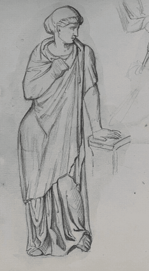 Antique Original Drawing 19th century Antique People Portraits image 2