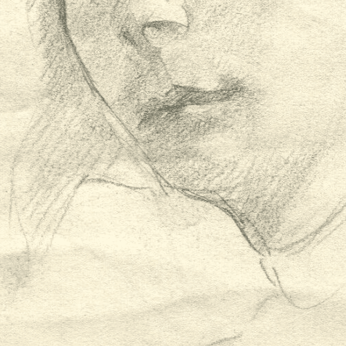 Vintage Original Pencil Drawing Man Portrait c. 1929 image 2