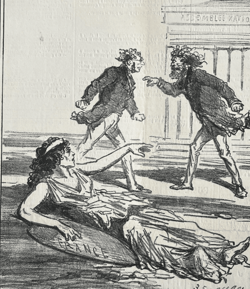 Antique Print 19th century Cham, Relevez moi, Apres le Siege 1835 image 1