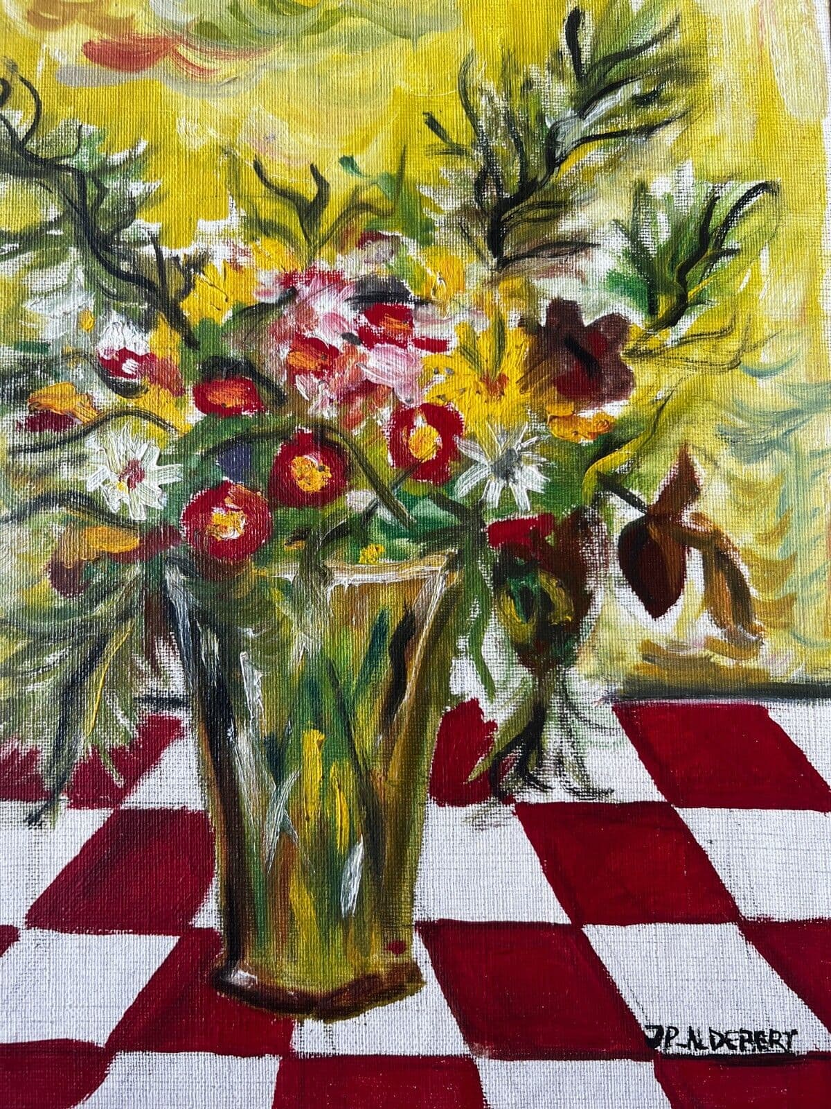 Painting signed Still Life Flower Bouquet image 1