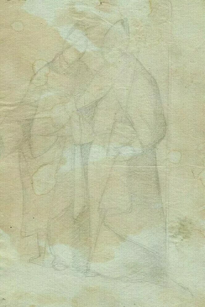 Antique Pencil Drawing 19th century Religious Orthodox Priests Portrait image 4