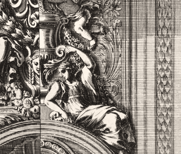 Antique Original Engraving Jean Le Pautre (1618–1682) Etching Architecture image 4