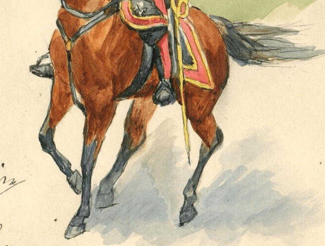 Vintage Original Drawing Illustration Knight Horse, Man signed image 3