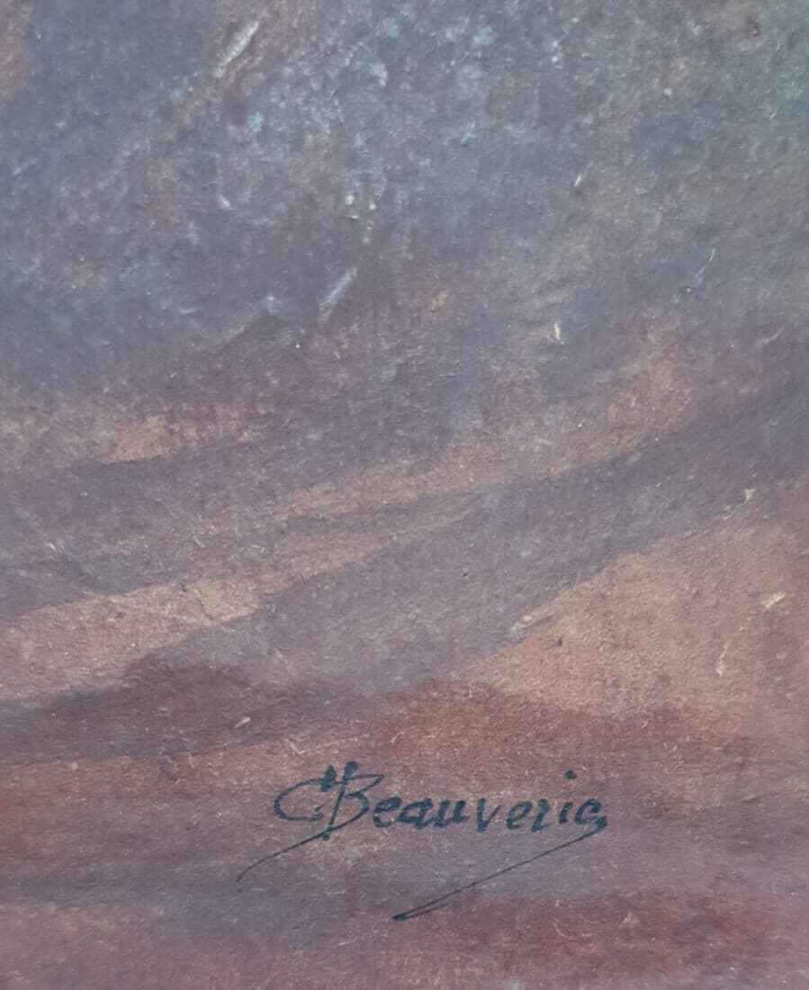 Antique Original Painting Nude Woman by Charles Joseph BEAUVERIE (1839-1924) image 5