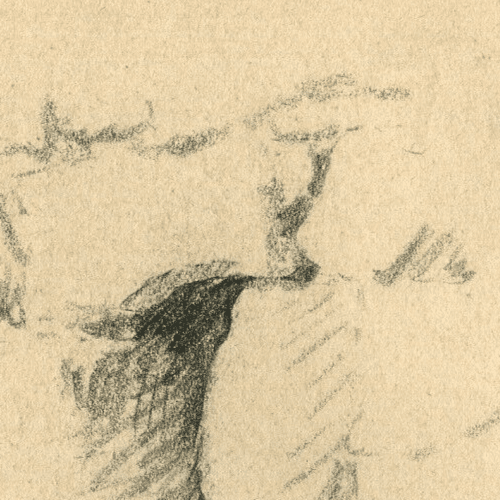 Vintage Pencil Drawing Original Vegetation, Landscape, Ruins 1934 image 4