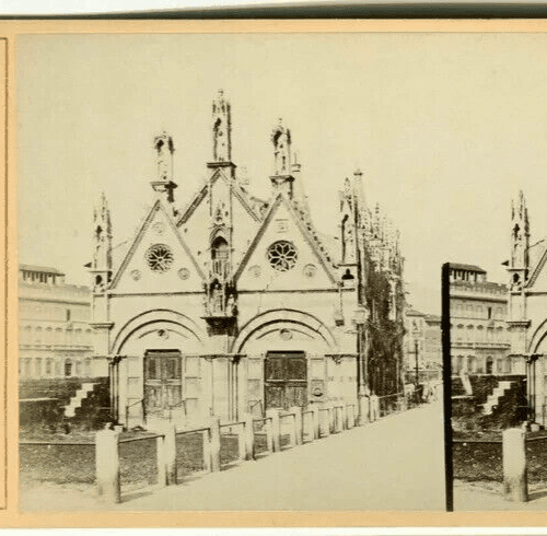 Vintage Stereoview Photo Giacomo BROGI - Pisa. S.Maria della Spina c. 1870 image 2