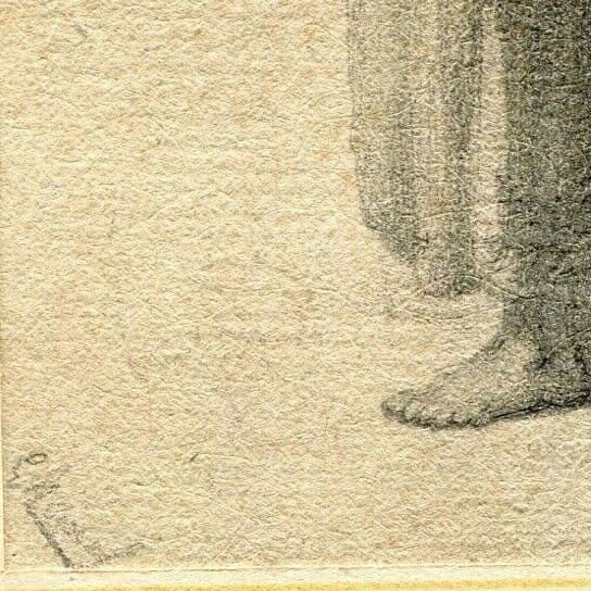 Drawing 19th century Beggar, Genre Scene image 2