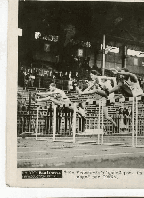 Vintage Photograph France-America-Japan 110m won by Towns c. 1936 image 5