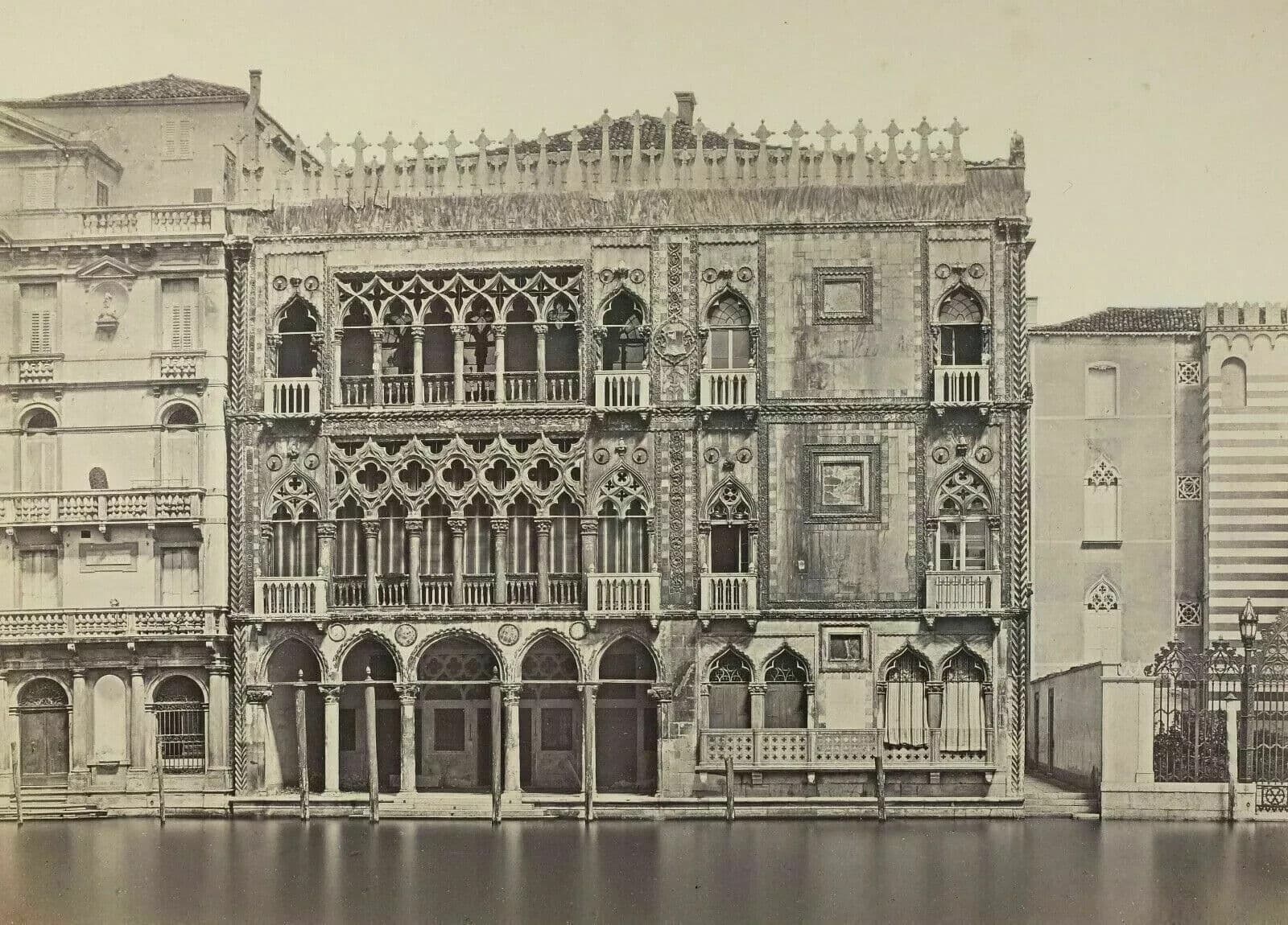 Antique Carlo Ponti (1820-1893) Palace of the Ca d'Oro Venice 1870 Photograph image 8